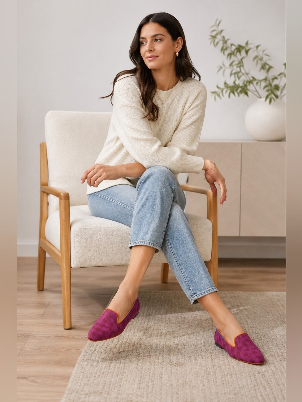 Rothy's NWOTs The Cherry Gingham Slip On Ballet Flat
